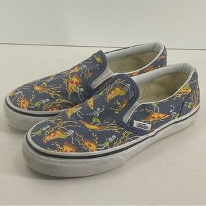 Vans Kids Skeleton Pizza Slip On Sneakers Shoes Kids size 1.5